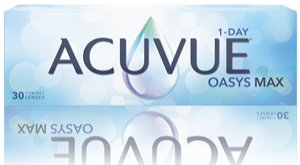 Acuvue Oasys Max 1-day met TearStable™ Technologie en OptiBlue™ Lichtfilter. De TearStable™ Technologie 